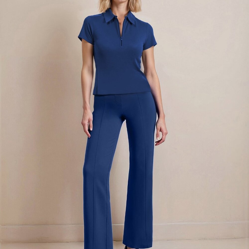 New York & Company Petite Ponte Bootcut Mid Rise Pant Size SMALLSMALL / BLUE - N